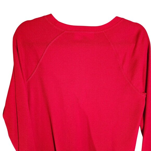 Karen Scott Sport Womens Red Waffle Knit Long Sleeve Pullover Size M Soft & Brea - Picture 3 of 15